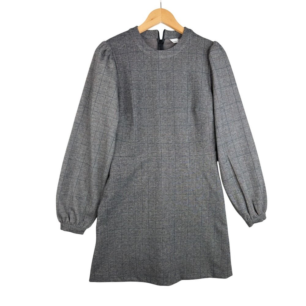 New‎ Rebecca Minkoff Plaid Long Sleeve Shift Dress size Small Gray